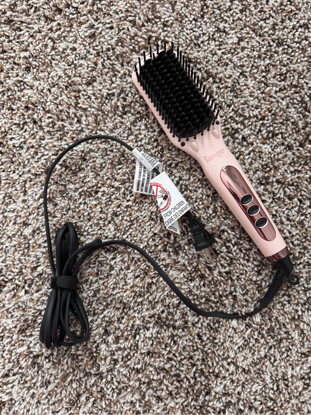 L'ange Rose Gold Heated Straightening Brush
